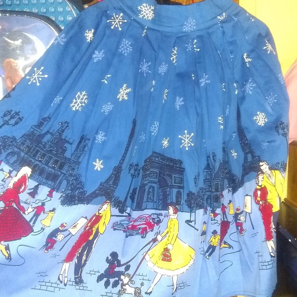 Banned Apparel XS  Paris Border Print skirt